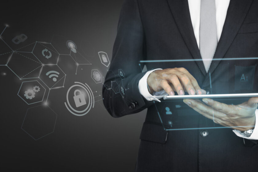 Businessman using a digital tablet